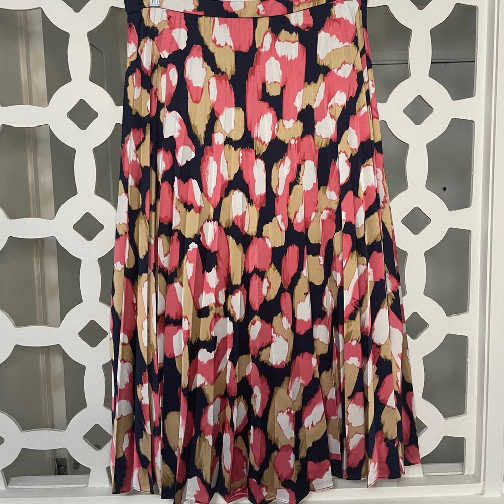 J Crew - Aimee Printed Pleated MIDI Skirt